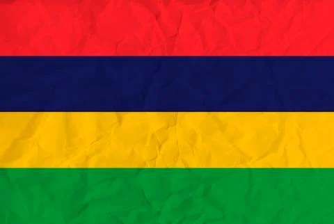 Mauritius  paper  flag Stock Illustration