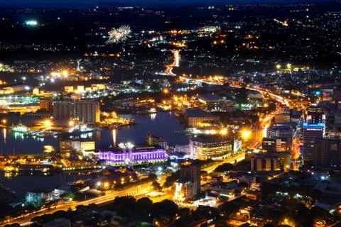 Mauritius Port-Louis aerial view Stock Photos