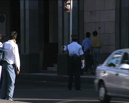 MAURITIUS traffic warden Stock Footage 18999212