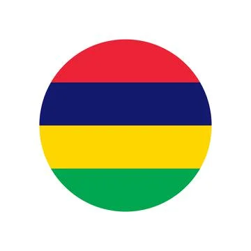 Mauritius vector flag circle on white background Stock Illustration