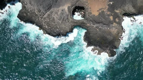 MAURITIUS WAVES BIRDSEYE STILL 2 Video stock 303156117