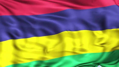 Mauritius Waving Flag Background Stock Footage 204136946