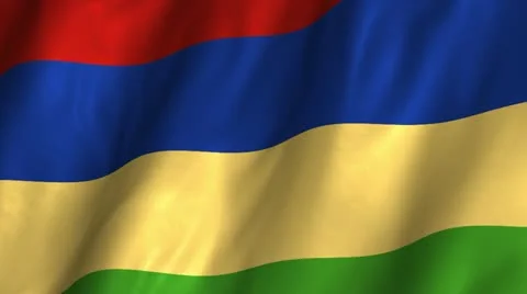 Mauritius Waving Flag Stock Footage 12310280