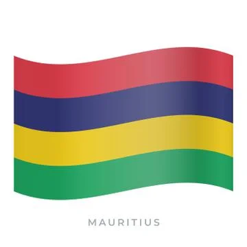 Mauritius waving flag vector icon. Vector illustration isolated on white. 스톡 일러스트