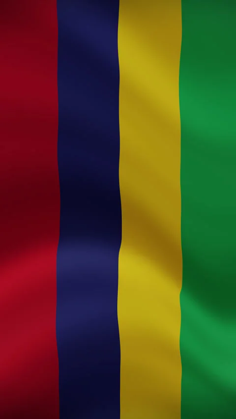 Mauritius Waving Flag in Vertical Orientation – Realistic Loop Animation Video stock 294948186