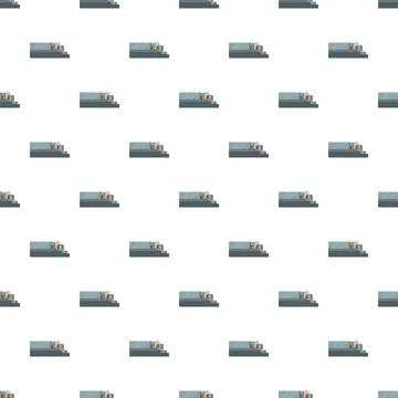 Mausoleum pattern repeating on white background イラスト素材