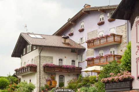 Mauve colored building Stock Photos