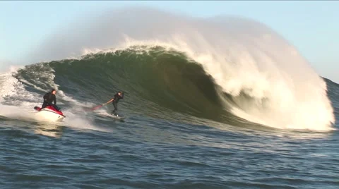 Mavericks Surfing Stock Footage 42724200