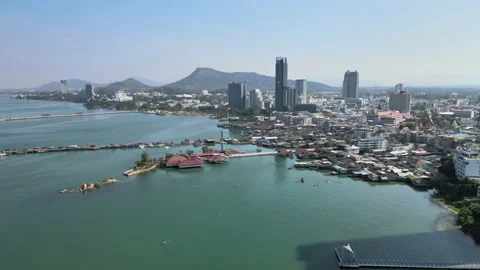 Mavic Pro 2 flying over the sea Stock Footage 146376827