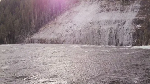 Mavic Pro Idaho Winter Waterfall Stock Footage 106187082