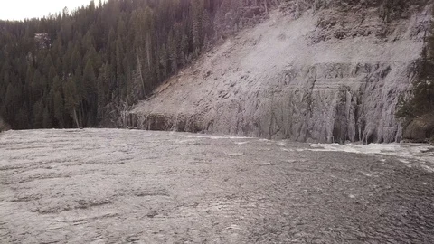 Mavic Pro Idaho Winter Waterfall Stock Footage 106187112