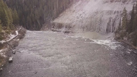 Mavic Pro Idaho Winter Waterfall Stock Footage 106187220