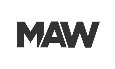 MAW logo design template with strong and modern bold text. Initial based ve.. Stock Illustration