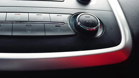 Max air conditioning knob and climate controls on car dashboard Stock Footage 339522314