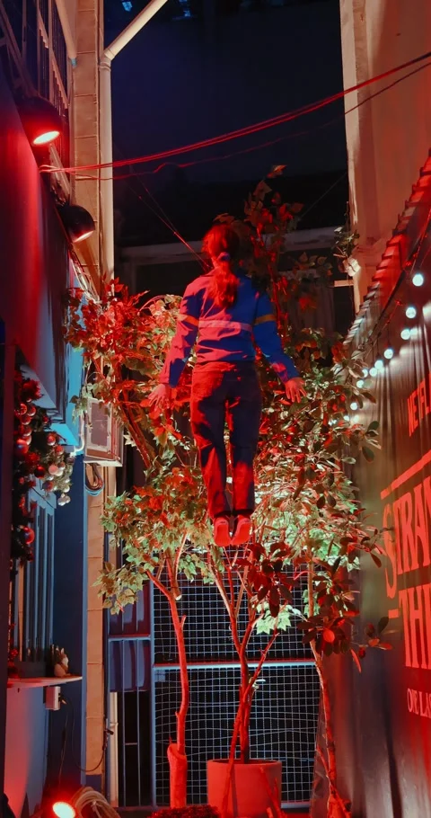 Max Cosplay Levitating at Stranger Things Fan Event Bangkok Stock Footage 324902221