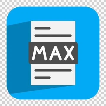 Max document flat icon. stylish file icon design for developers  Stock Illustration