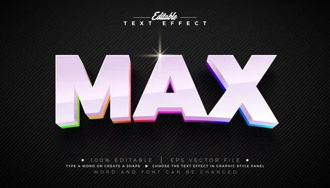 Max Editable Text Effect Design Modern Graphic Style with Shadow and Bold C.. Stock Illustration