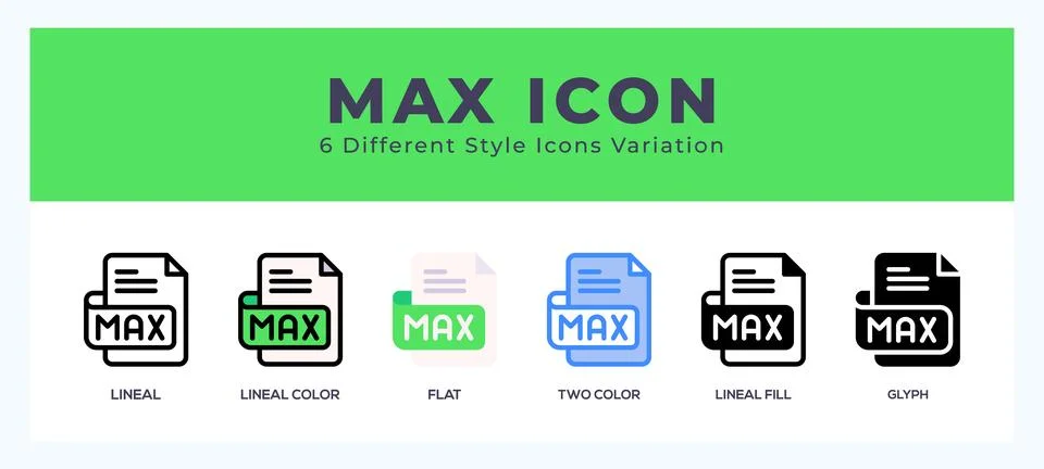 Max file symbol. vector icon symbol. logo illustration. vector graphics Stock Illustration