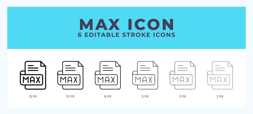 Max file vector icon. With different stroke vector illustration. 스톡 일러스트