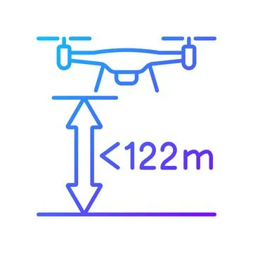 Max flight height gradient linear vector manual label icon Stock-Illustration
