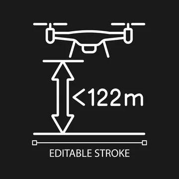 Max flight height white linear manual label icon for dark theme Stock-Illustration