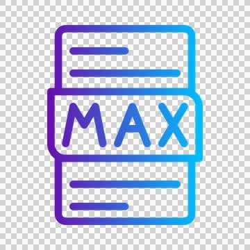 Max format file document gradient icon design Illustrazione stock