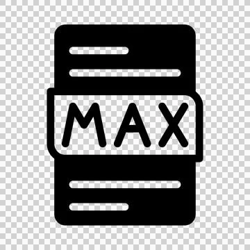 Max format file type icons. document extension symbol icon.  Illustrazione stock