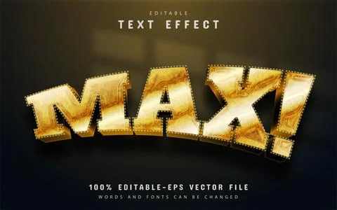Max gold 3d text effect Illustrazione stock