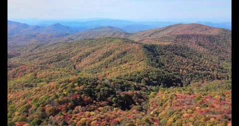 Max Patch North Carolina aerial wide mountain landscape 4K drone footage Stock Footage 322028224