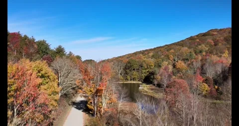 Max Patch North Carolina aerial wide mountain landscape 4K drone footage Stock Footage 322028354