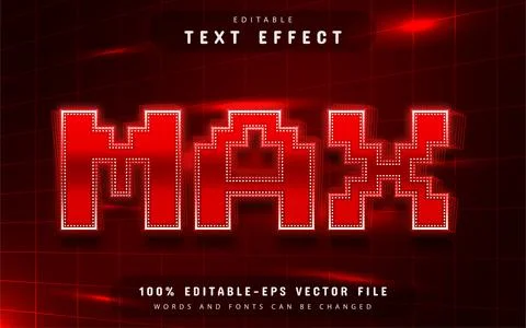 Max red neon text effect Stock Illustration