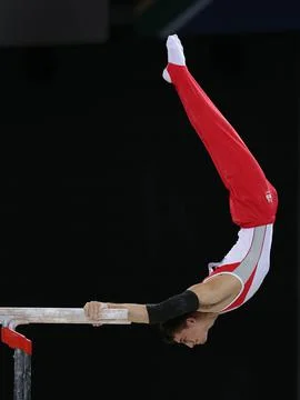 Max Whitlock Wins Silver In The Parallel Bars At The Commonwealth Games In Glasg Stock Photos