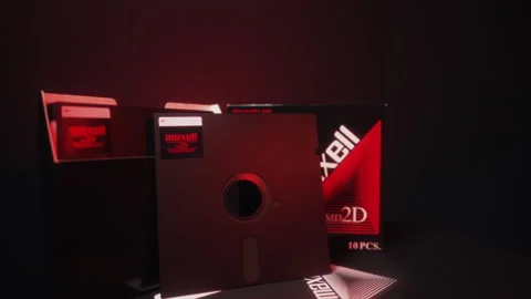 Maxell floppy disk out of the box Stock Footage 242254686