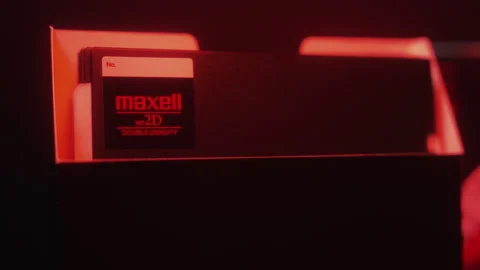 Maxell floppy disks close up Stock Footage 242254806