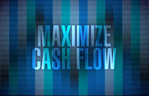 Maximize cash flow binary sign illustration Stock Illustration