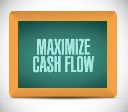 Maximize cash flow board sign illustration Stockillustratie