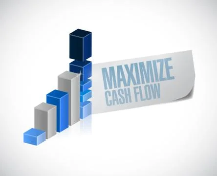 Maximize cash flow business graph sign Stockillustratie