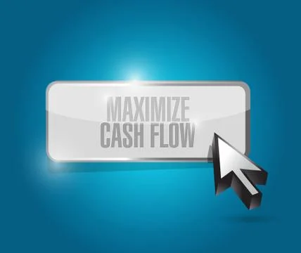 Maximize cash flow button sign illustration Illustrazione stock