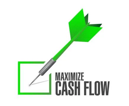 Maximize cash flow check dart sign イラスト素材