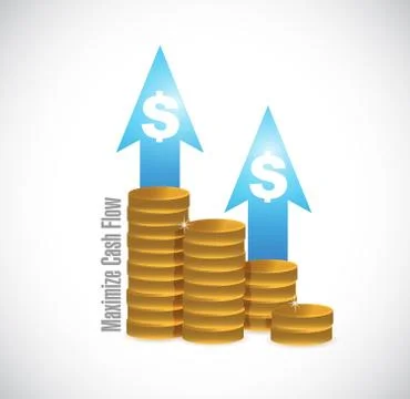 Maximize cash flow coins graph illustration イラスト素材