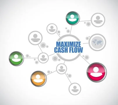 Maximize cash flow people network Stock Illustration