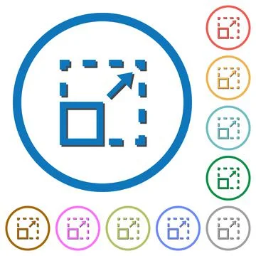 Maximize element icons with shadows and outlines Illustrazione stock