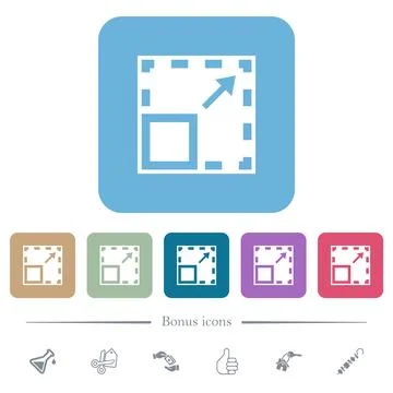 Maximize element solid flat icons on color rounded square backgrounds Stock Illustration