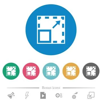 Maximize element solid flat round icons Stock Illustration
