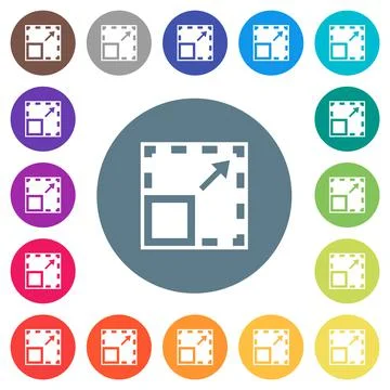 Maximize element solid flat white icons on round color backgrounds イラスト素材