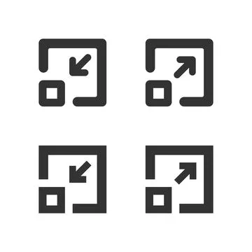 Maximize icon. Full size screen. Minimixe symbol button in vector flat style. Stock Illustration