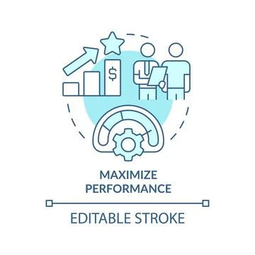Maximize performance turquoise concept icon Stock Illustration