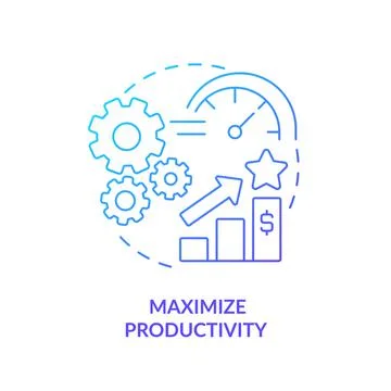 Maximize productivity blue gradient icon Stock Illustration
