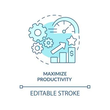Maximize productivity turquoise concept icon イラスト素材
