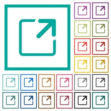 Maximize window flat color icons with quadrant frames Stock Illustration